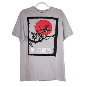 japan grey graphic shirt